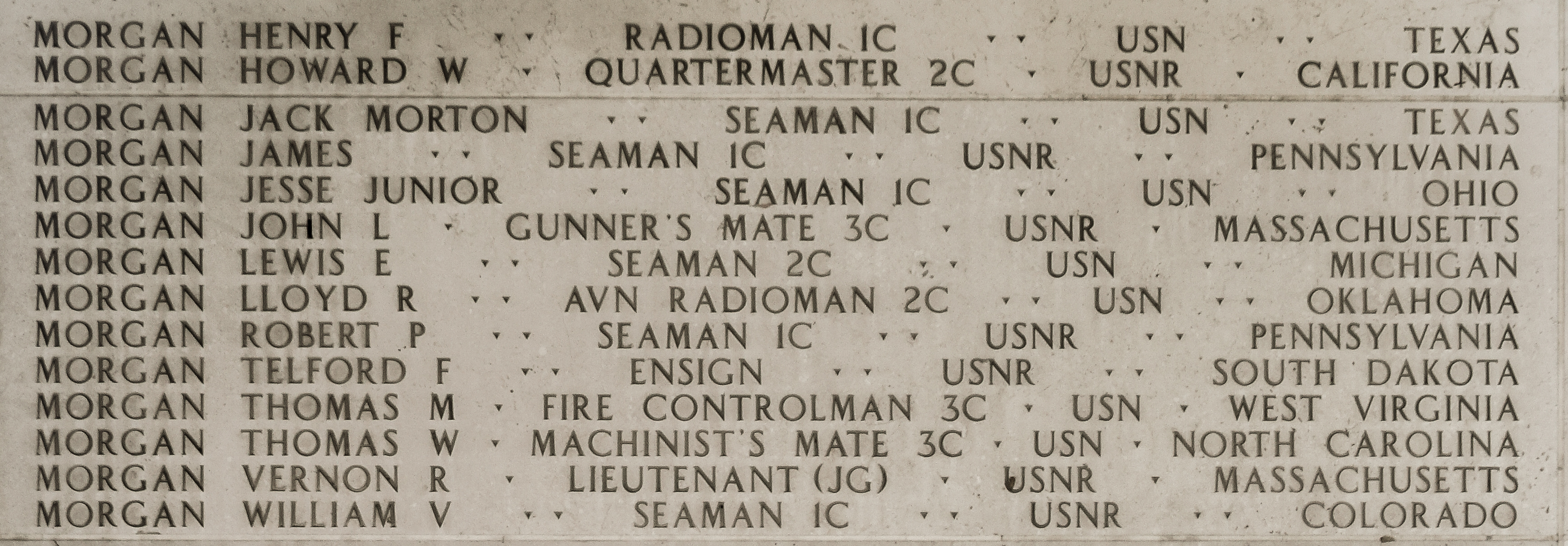 Robert P. Morgan, Seaman First Class